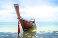 Long tail boat in rawai beach phuket thailand