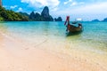 Long tail boat tropical beach, Krabi, Thailand