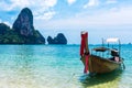 Long tail boat tropical beach, Krabi, Thailand Royalty Free Stock Photo