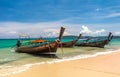 Long tail boats on Ao Nang Beach, Krabi, Thailand