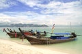 Long tail boats on the beach Royalty Free Stock Photo