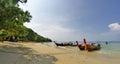 Long tail boats at Phak Nam bay at Koh Phi Phi Don