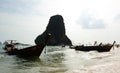 Long-tail boats. Railay beach. Krabi. Thailand Royalty Free Stock Photo