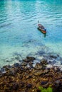 Long tail boats, Tropical beach, Andaman Sea, Thailand Royalty Free Stock Photo
