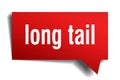 Long tail red 3d speech bubble Royalty Free Stock Photo