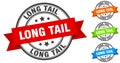 long tail stamp. round band sign set. label Royalty Free Stock Photo