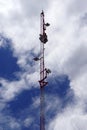 Communications red and white antenna Royalty Free Stock Photo