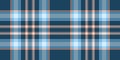 Long tartan plaid texture, graphical textile pattern background. Many fabric vector seamless check in cyan and light colors Royalty Free Stock Photo