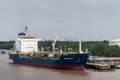 Closeup of Prime Sands tanker at Phuoc Khanh petroleum port along Long Tau River, Vietnam