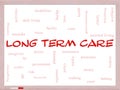 Long Term Care Word Cloud Concept on a Whiteboard Royalty Free Stock Photo