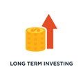 long term investing strategy icon. income growth, financial improvement report, more money, high interest rate concept symbol Royalty Free Stock Photo