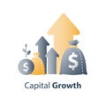 Financial value steady growth, long term investment strategy, asset allocation, revenue increase, mutual fund interest rate