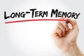 Long-term memory text with marker Royalty Free Stock Photo