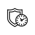 Long term protection icon. Thin linear long term protection outline icon isolated on white background from insurance