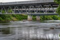 Long-term recordings on the LÃÂ¤gen river  near Larvik in Norway where fishermen gather Royalty Free Stock Photo