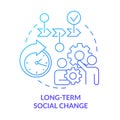 Long term social change blue gradient concept icon Royalty Free Stock Photo