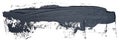 Long textured black oil paint brush stroke, isolated