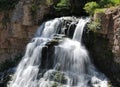 Long Time Exposure Of Flowing Water At The Rustic Falls Waterfall In Yellowstone National Park