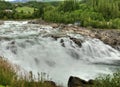 Long Time Exposure Of Lakseforsen Falls In The Wild Vefsna River Royalty Free Stock Photo