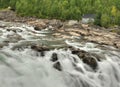 Long Time Exposure Of Lakseforsen Falls In The Wild Vefsna River Royalty Free Stock Photo