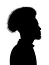 Long On Top Curls Hair Black Man Silhouette