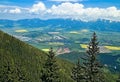 Long tradition - climb to the top of Poludnica in Zavazna Poruba. The view of the valley shows the village itself and the nearby Royalty Free Stock Photo