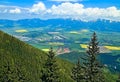 Long tradition - climb to the top of Poludnica in Zavazna Poruba. The view of the valley shows the village itself and the nearby Royalty Free Stock Photo