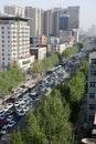 Long traffic jam road Royalty Free Stock Photo