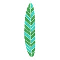 Long tropical leaf icon. Cartoon abstract vector icon for web design isolated on white background