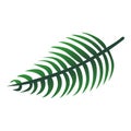 Long tropical leaf icon, cartoon style