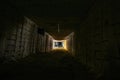 Long tunnel through gypsum mine Royalty Free Stock Photo