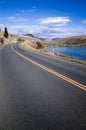 Long Two - Way Road with Lake on the Side