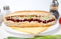 Long vegan sandwich with black beens Royalty Free Stock Photo