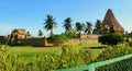 The long view of the ancient Brihadisvara Temple facade in Gangaikonda Cholapuram, india.