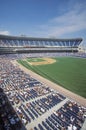 Long view of Baseball diamond and bleachers during professional Baseball Game, Comiskey Park, Illinois