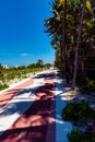 Long view of Boardwalk near the Fontainebleau of Miami Beach Royalty Free Stock Photo