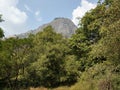 Long view huge rock situated in the mountain Royalty Free Stock Photo