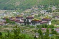 Long View of the King`s Palace. Known as Dechencholing Palace.Thimphu