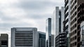 long view modern skyscrapers office buildings. High quality photo Royalty Free Stock Photo