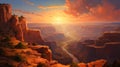 Golden Hour Canyon: Hyper Realistic Painting Of Iconic American Landscape