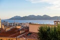 Long view to the Mediteraneean sea from a hill in Cannes Royalty Free Stock Photo