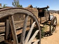 Long View of wooden western wagon