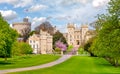 Long walk to Windsor castle in spring, London suburbs, UK Royalty Free Stock Photo