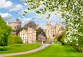 Long walk to Windsor castle in spring, London suburbs, UK Royalty Free Stock Photo