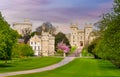 Long walk to Windsor castle in spring, London suburbs, UK Royalty Free Stock Photo