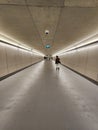 A Long Walkable Subway Tunnel Royalty Free Stock Photo