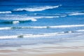 Long waves of pacific ocean on the sand beach Royalty Free Stock Photo