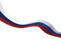 Long waving ribbon with Russian flag colors, Vector illustration