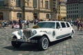 Long wedding limousine