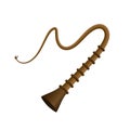 Long whip. Leather tool for chasing cattle and flogging with sadistic dominance Royalty Free Stock Photo